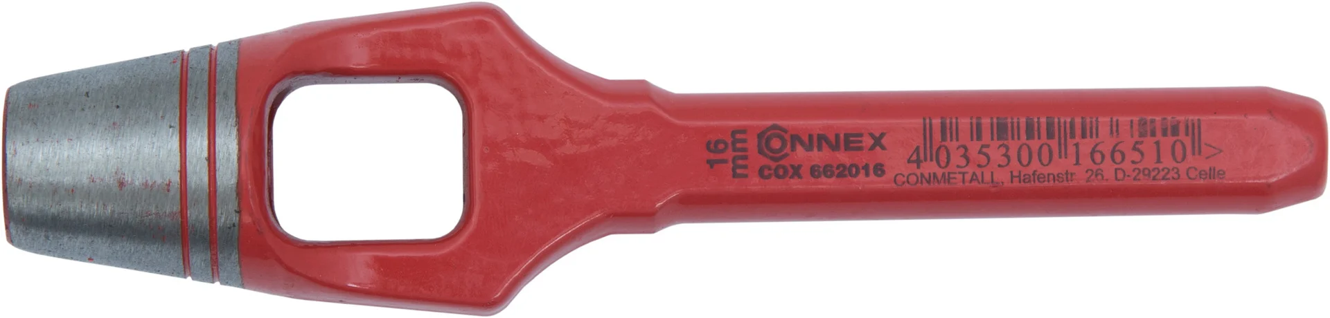 Bild von CONNEX Henkellocheisen, aus Stahl, für Leder, Pappe, Gummi, weiche Stoffe - rot