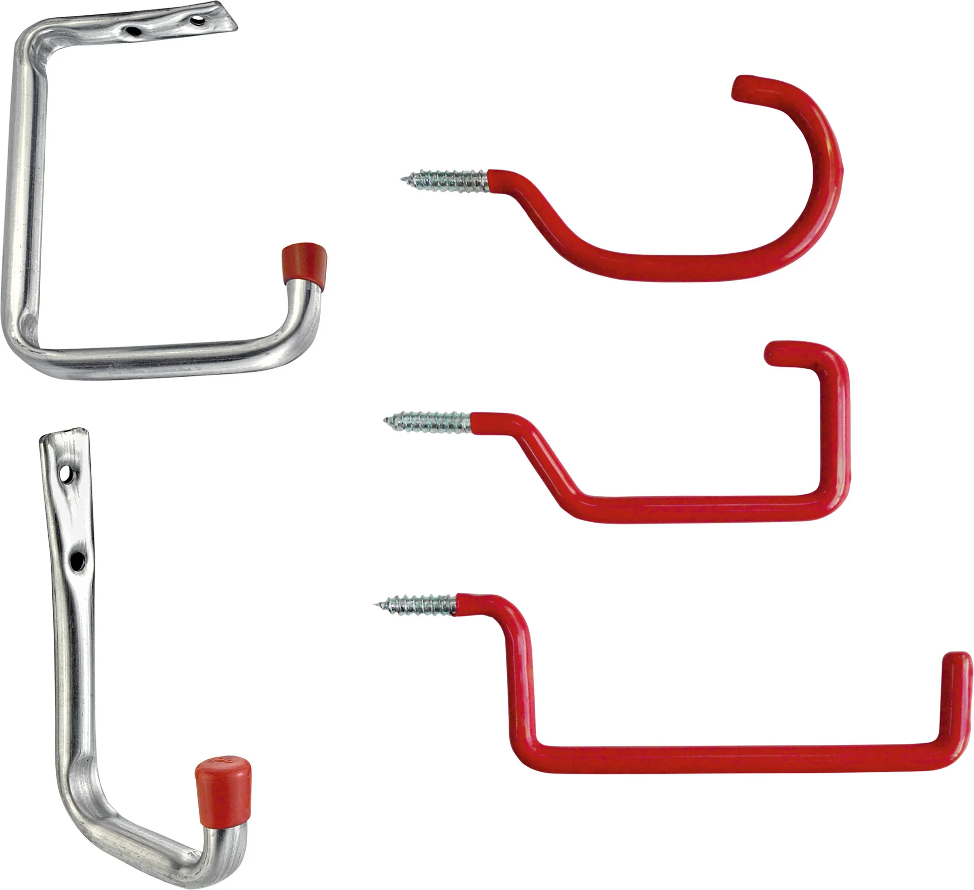 Bild von Connex Wandhaken-Sortiment 10-teilig - 6 Schraubhaken & 4 Wandhaken - Mit schützender Gummikappe - verzinkt / Universalhaken / Montagehaken für Garage / Werkstatthaken / Ordnungshelfer / DY30000