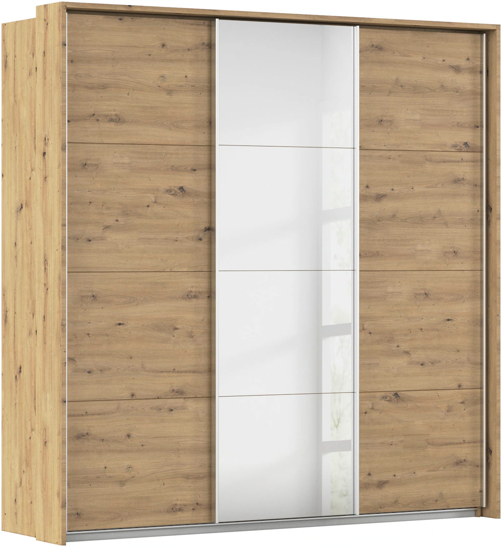 Bild von rauch Schwebetürenschrank "Kleiderschrank Schrank Garderobe CORTONA mit Passepartout", und optionaler Beleuchtung inkl. Inneneinteilung 2 Boxen und Böden