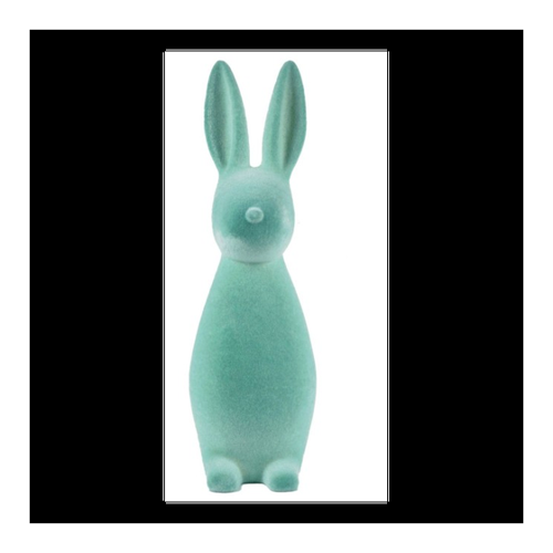 Bild von Samt Osterhase aus Kunststoff Grün in zwei Größen "L"