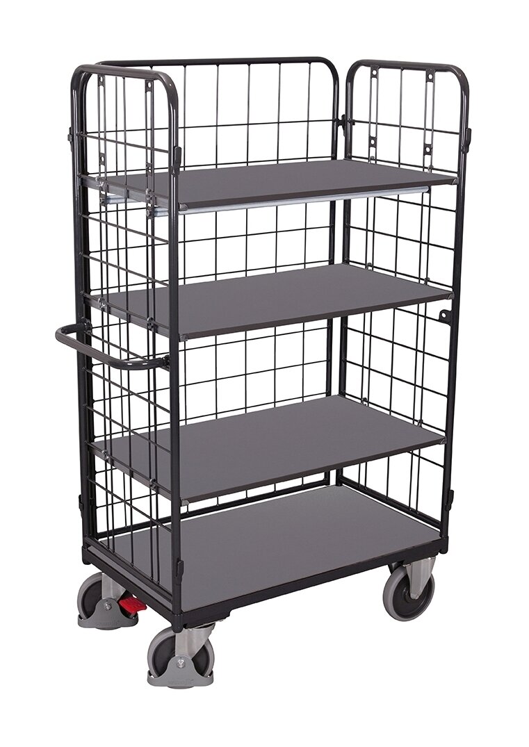 Bild von VARIOFIT Etagenwagen, Hoch, 4 Ladeflächen, Stirn- und Längswand...