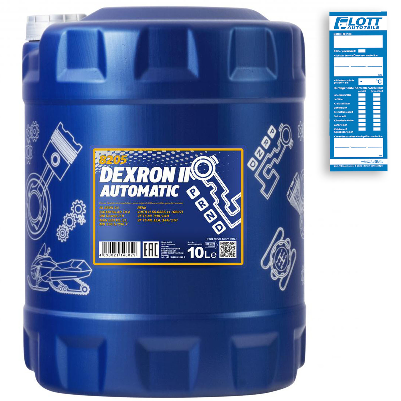 Bild von MANNOL Automatikgetriebeöl ATF II MN8205-10  MERCEDES-BENZ,VOLVO,IVECO,ATEGO 2,ECONIC,LK/LN2,LP,NG,F7,FE,FH,FH16,FL II,FL III,FM,N10,N7,EUROSTAR