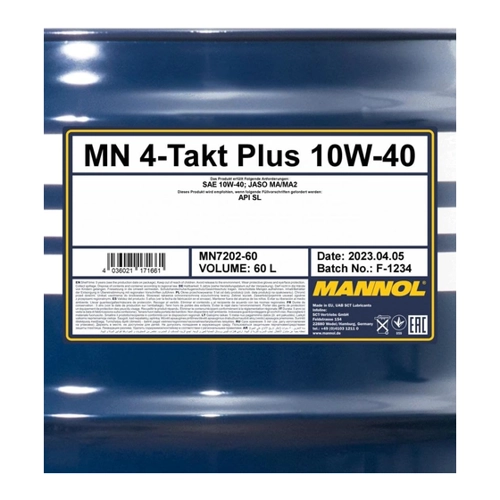 Bild von MANNOL 4-Takt Plus 10W-40 60L Motoröl