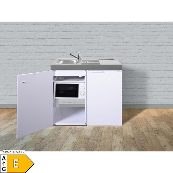Bild von Stengel Küchen Kitchenline MKM 100 weiß - ohne Kochfeld rechts Becken links