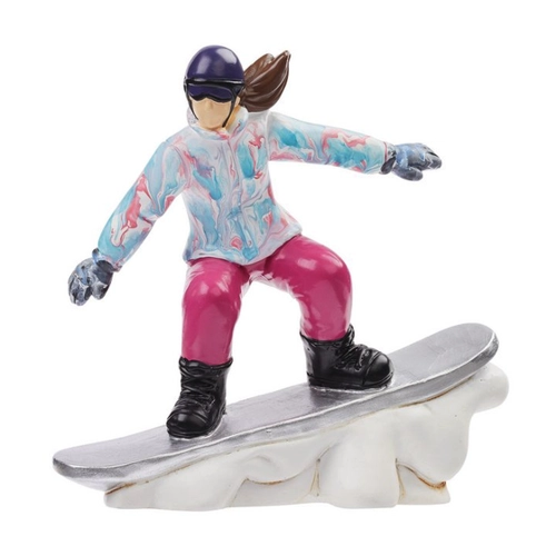 Bild von HobbyFun Miniatur Snowboarderin 9,5 cm – Dekorative Figur für Miniaturwelten
