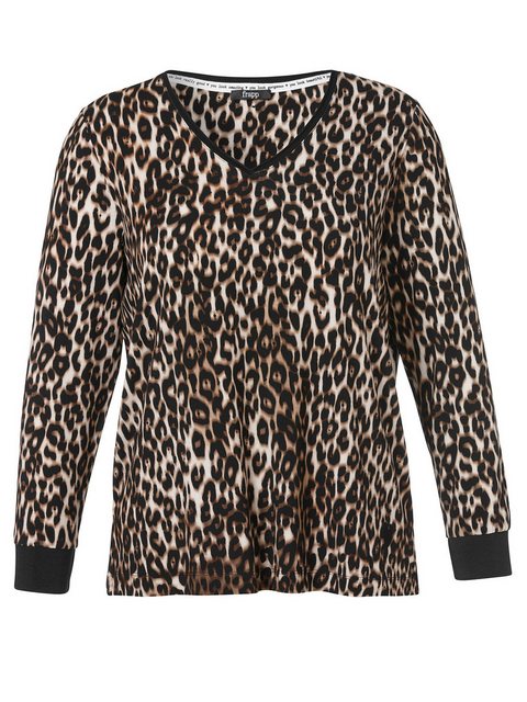 Bild von FRAPP Damen Extrovertiertes Langarmshirt mit abstraktem Animalprint