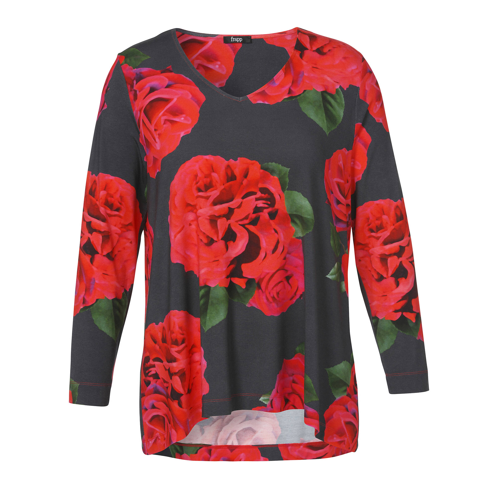 Bild von FRAPP Damen Feminines Langarmshirt mit Allovermuster