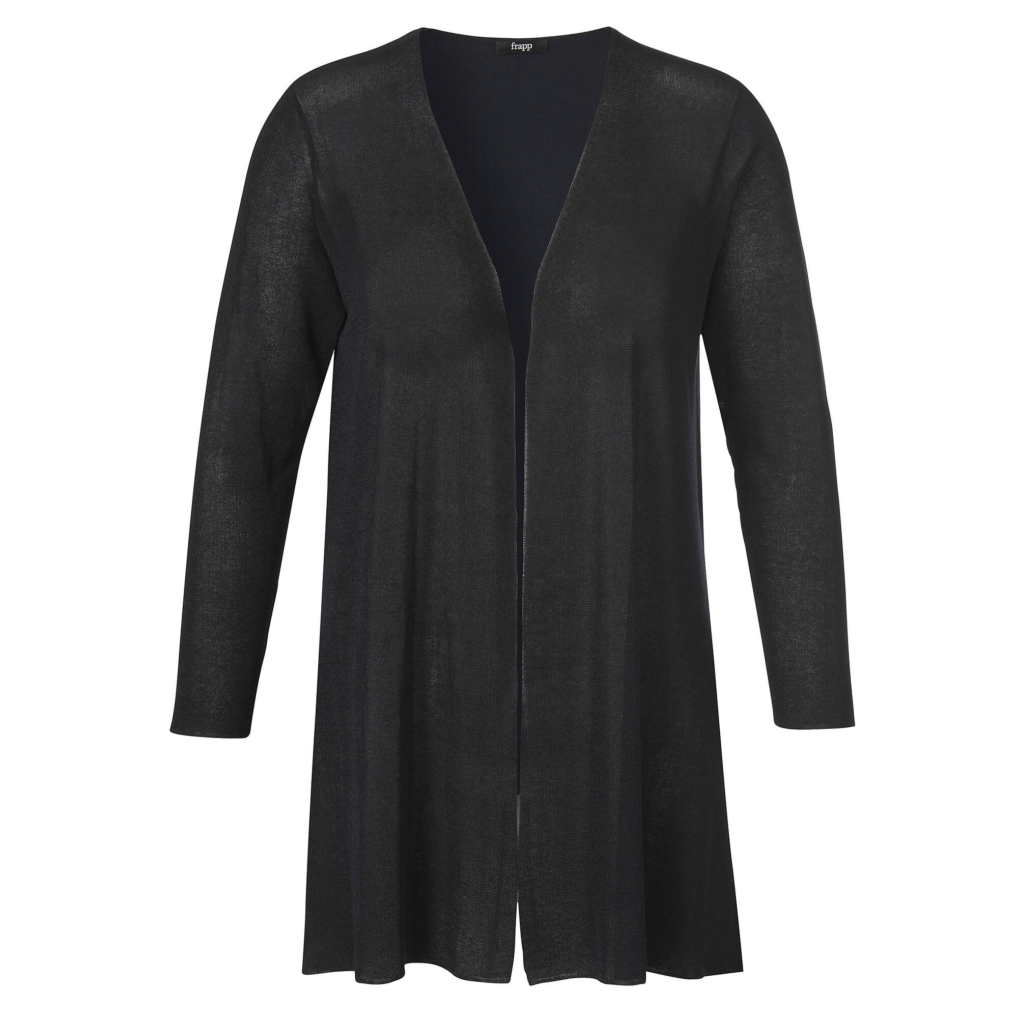 Bild von Edle Feinstrick Longjacke mit Blusensaum hinten