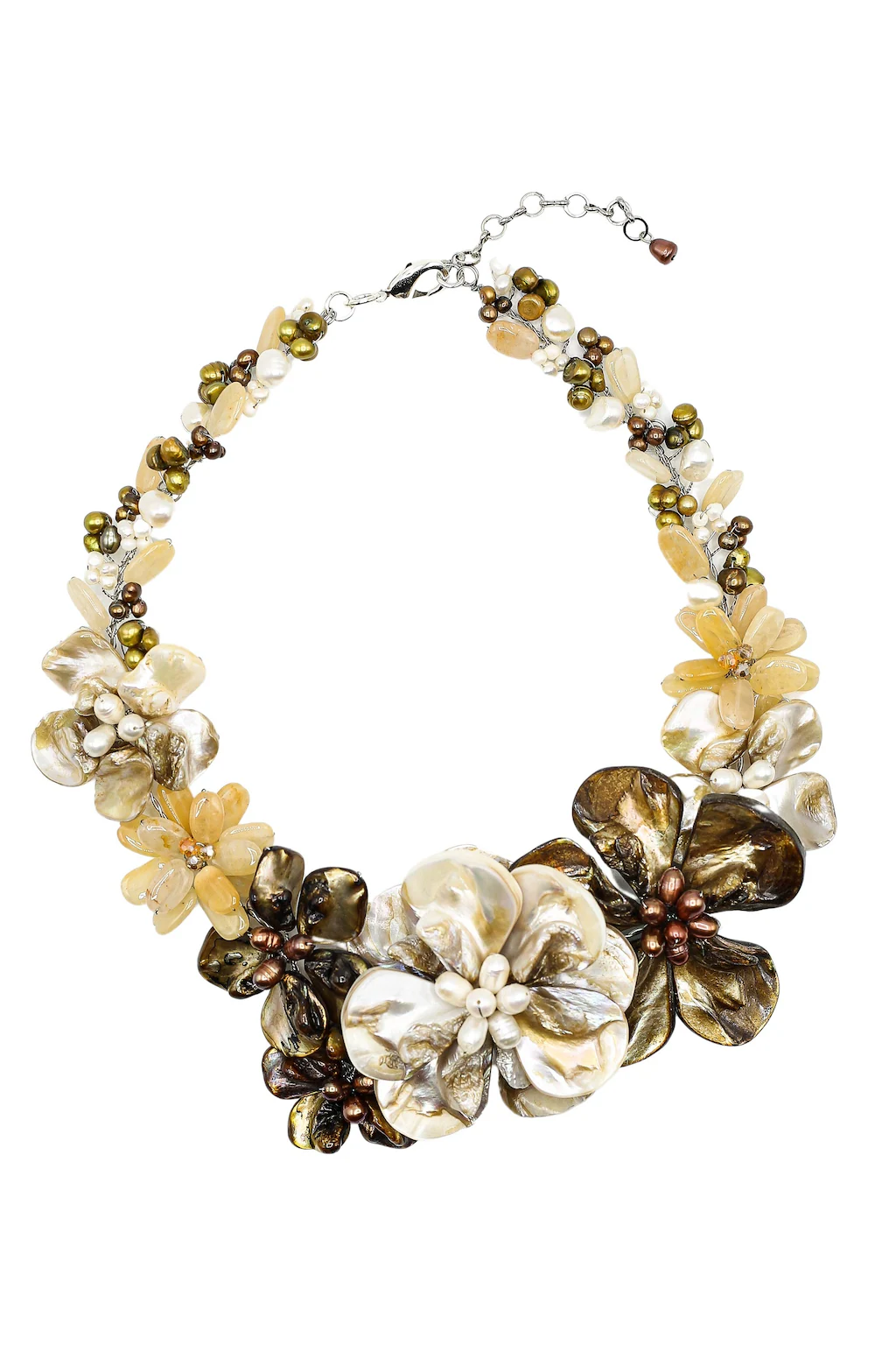 Bild von COLLEZIONE ALESSANDRO Kette mit Anhänger "Blumenstrauß", mit echten Süßwasserperlen