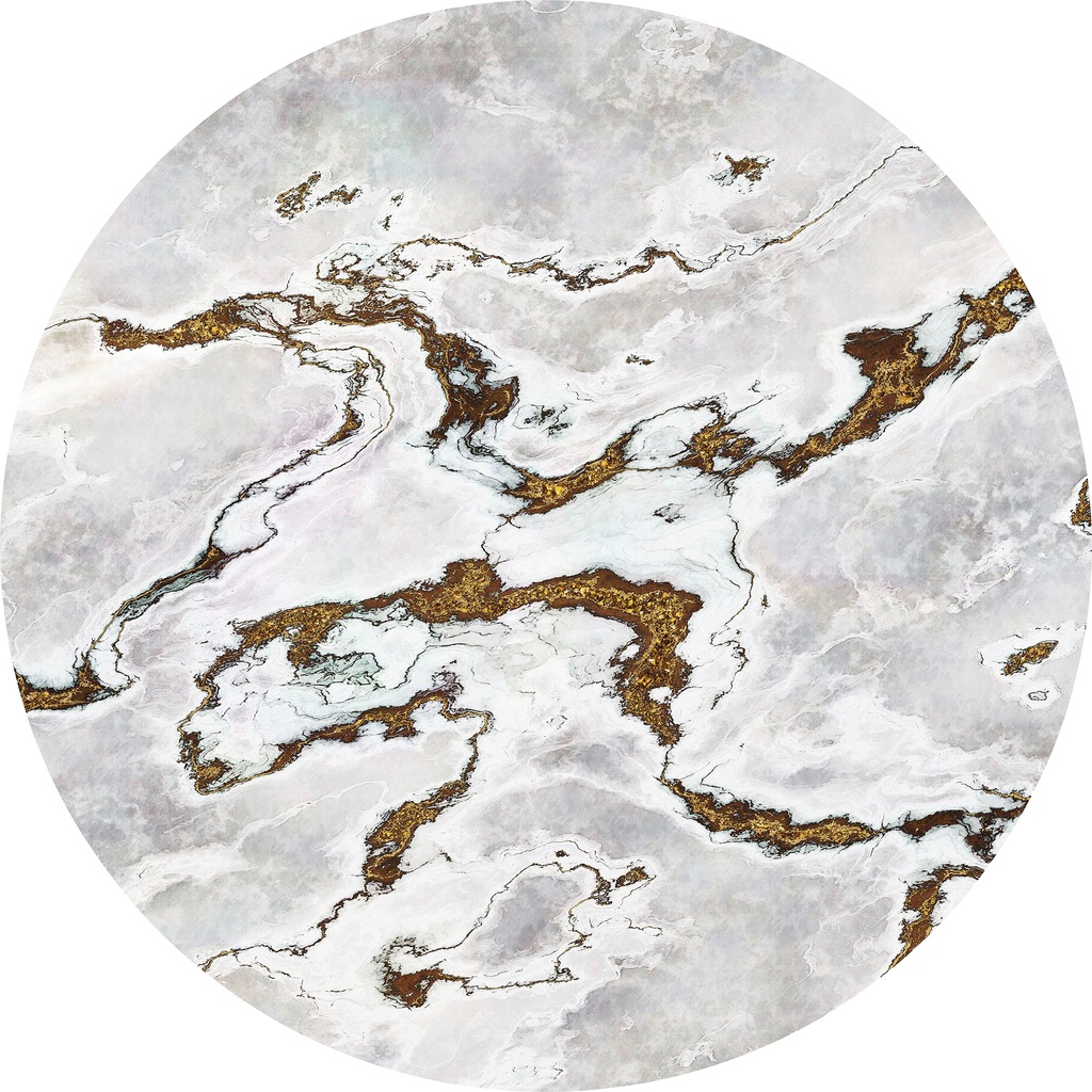 Bild von Komar DOT runde und selbstklebende Vlies Fototapete Marble Vibe - Ø Durchmesser 125 cm - 1 Stück - Marmor, Tapete, Dekoration, Wandtapete, Wandbild, Wandbelag, Designtapete - D1-048