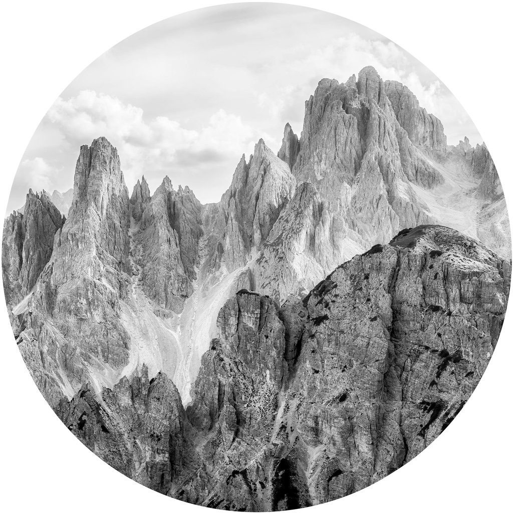 Bild von Komar DOT runde und selbstklebende Vlies Fototapete - Torres - Ø Durchmesser 125 cm - Berge, Tapete, Wandtattoo, Schlafzimmer, Wohnzimmer, Wanddeko - D1-077