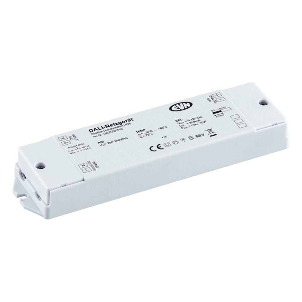 Bild von EVN, Zubehör Beleuchtung, DALI Dimmer-EmpfängerDALD35015VSNetzgerät Output 350mA -15W