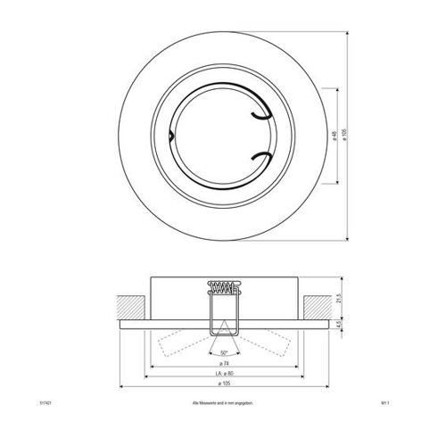Bild von EVN Lichttechnik NV EB-Leuchte 517 421 - Schwenkbare Deckeneinbauleuchte