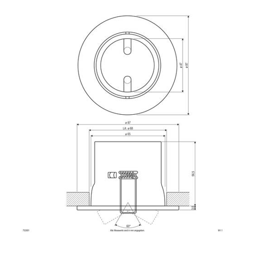 Bild von EVN 753001 Einbauring Halogen ohne 50W Weiß