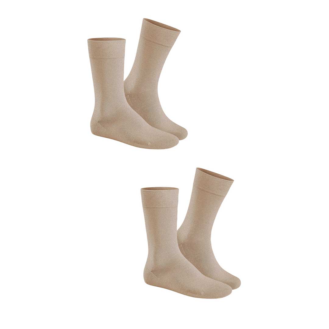 Bild von HUDSON Herren ONLY 2-PACK -  43/46 - Klassische Herren Socken im Doppelpack - Beige-mel. (Dunkel Beige)