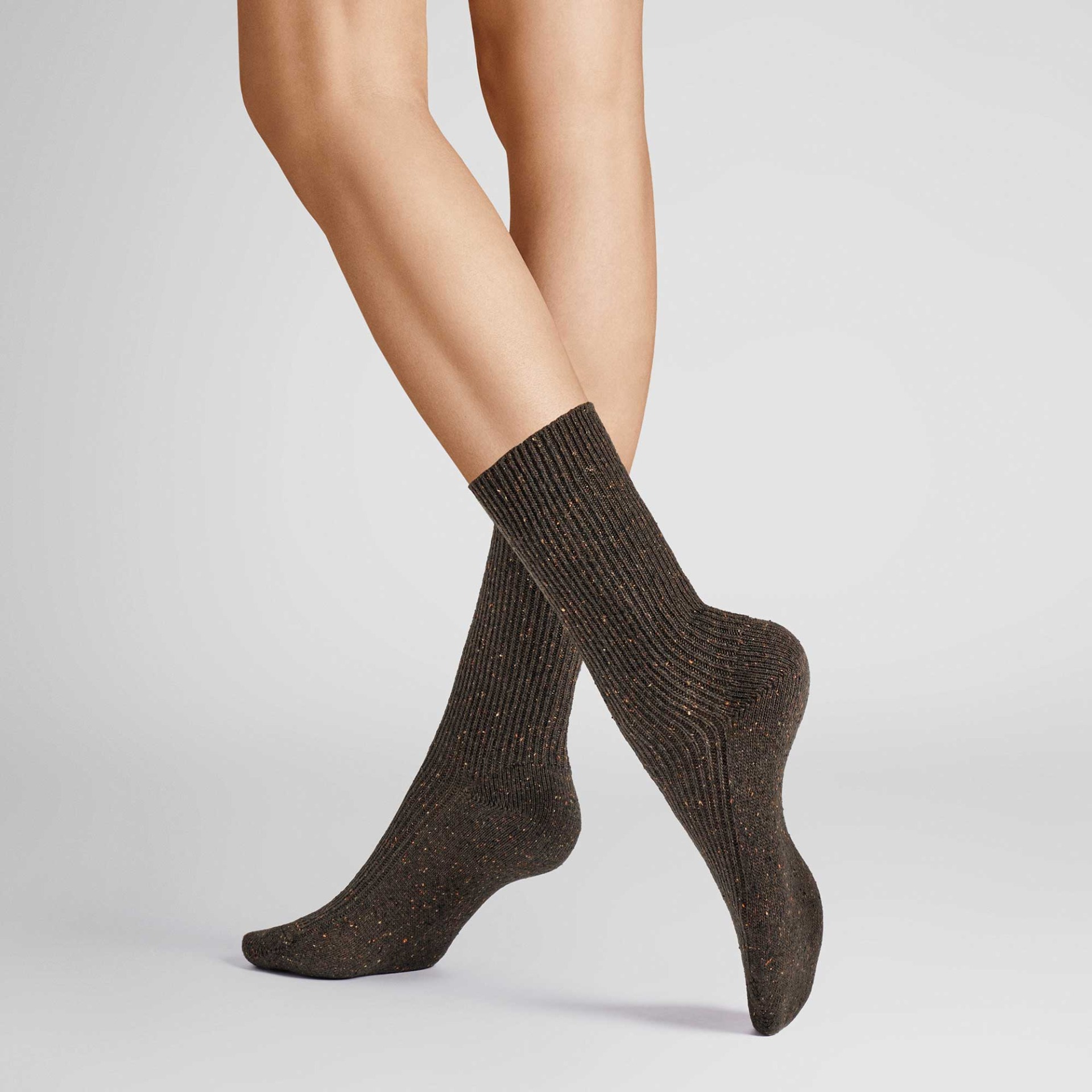 Bild von HUDSON Damen WINTER RIB -  35/38 - Socken mit klassischem Ripp-Muster - Brown mel. 0763 (Braun)
