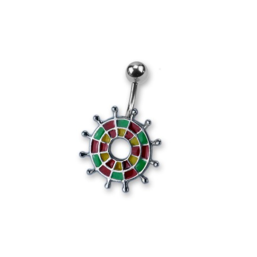 Bild von Bauchnabel Piercing im Darts-Design – Rot und Stilvoll