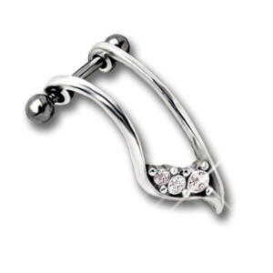 Bild von Helix Ohrpiercing mit 925 Sterling Silberdesign und Kristallen 171