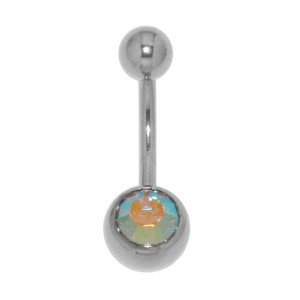 Bild von 316L Chirurgenstahl Bauchnabel Piercing 1,6 x 14mm, ab-clear