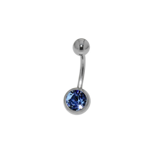 Bild von 316L Chirurgenstahl Bauchnabel Piercing in Light Sapphire