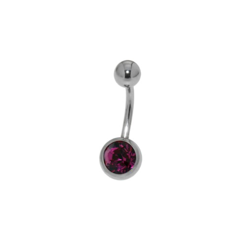Bild von Stylisches 316L Chirurgenstahl Bauchnabel Piercing in Fuchsia