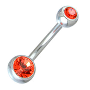 Bild von 316L Chirurgenstahl Bauchnabel Mini Stecker doppelt juwelliert,1,6mmx8mm,l.ameth