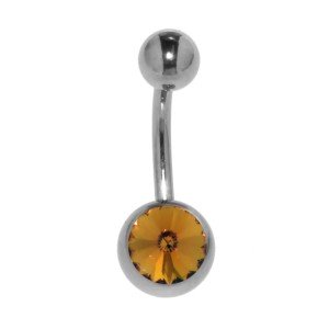 Bild von 316L Chirurgenstahl mit spitz zulaufendem Kristall 1,6 x 6mm,topaz