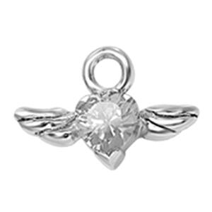 Bild von 316L Anhänger amethyst WINGED HEART