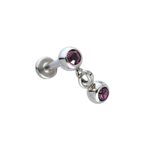 Bild von 316L Labret mit juwellierter Kugel in Sapphirblau