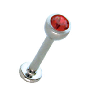 Bild von 316L Labret mit juwellierter Kugel, Lippenstecker Piercing, 1,0x6mm, metallic blau