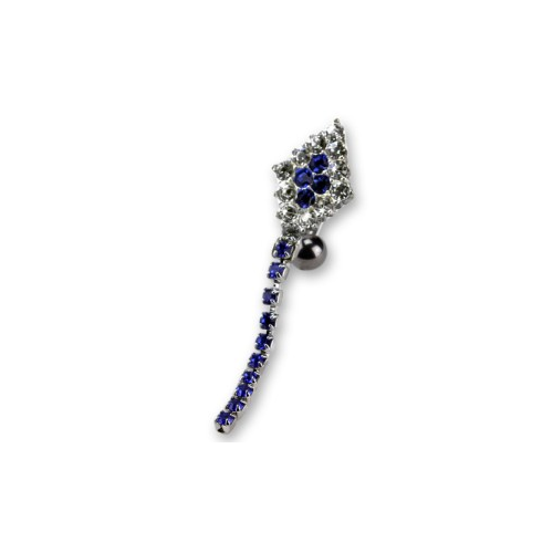 Bild von Bauchnabel Piercing im minimalistischen Design mit Strasskette
