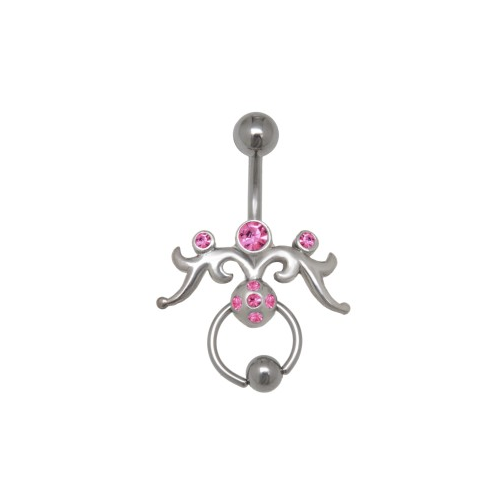 Bild von Stylisches 316L Piercing mit rosefarbenem Design