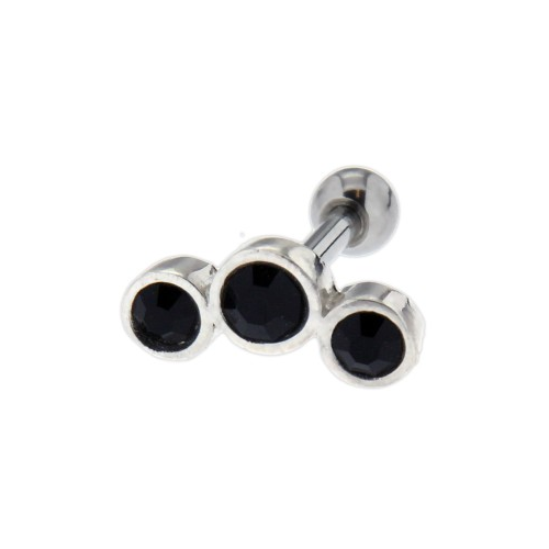 Bild von 316L Helix Ohrpiercing mit drei Kreisen aus 925 Sterling Silber