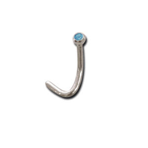 Bild von Titan-Nasenstecker 0,8 mm mit Kristall, HP/Saphir von