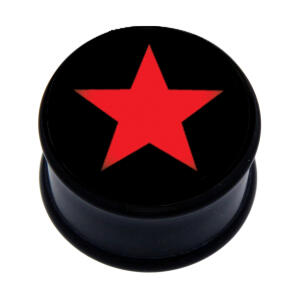 Bild von Picture Plug aus Acetal - Kunststoff - 30.0mm, rot star on schwarz background