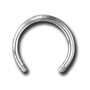 Bild von 316L Chir.Stahl Hufeisen Piercing 1,2x6mm mitout balls