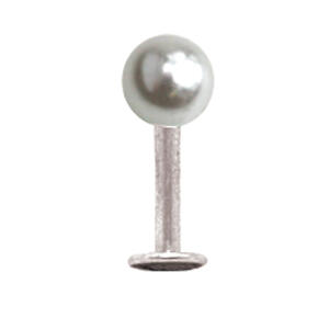 Bild von 316L Labret mit Kunstperle , 1,6x10mm blau