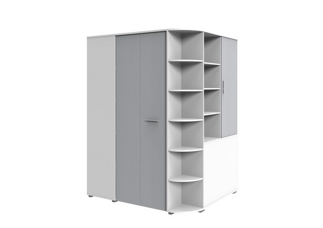 Bild von Wimex Dreh-/Schwebetürenschrank in Weiß mit 2 Türen und 16 Einlegeböden (B/H/T: 124x199x148 cm)