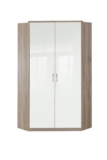 Bild von Wimex Eckkleiderschrank in HOCHGLANZ LACK WEISS - 95x198x95cm (BxHxT)