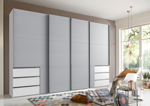 Bild von Wimex Schwebetürenschrank Level (Level, 1-St., Schwebetürenschrank) 350x65x236cm weiß Light grey