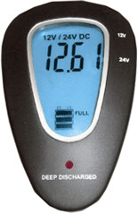 Bild von Cartrend 80127 Batterie Tester 12 Volt/24 Volt, mit LCD Anzeige blau beleuchtet