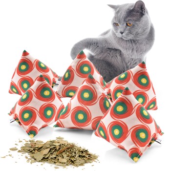 Bild von CanadianCat Company | Schmusekissen 6er Set Schmuse-Pyramide XL Reggae Dot mit Katzenminze, Katzenkissen, interaktives Katzenspielzeug