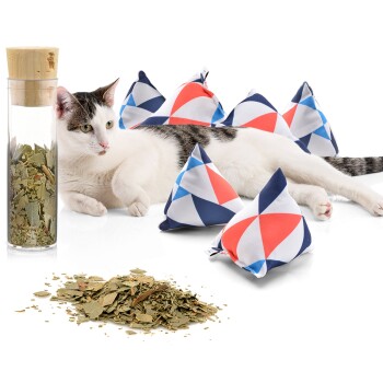 Bild von Canadian Cat Company Tier-Aktivitätsspiel Katzen Schmusekissen Schmuse-Pyramide XXL, 6er Set Nordic Triangle, Schmusekissen mit Katzenminze