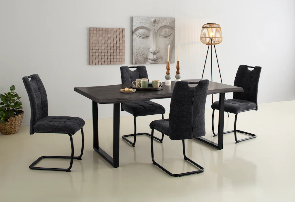 Bild von HELA Esstisch GISELLE Baumkantentisch, Küchentisch, TOPSELLER! OTTOs Choice, Kufengestell Metall, Industrial Design, 140 - 200 cm Breite, 2 Farben