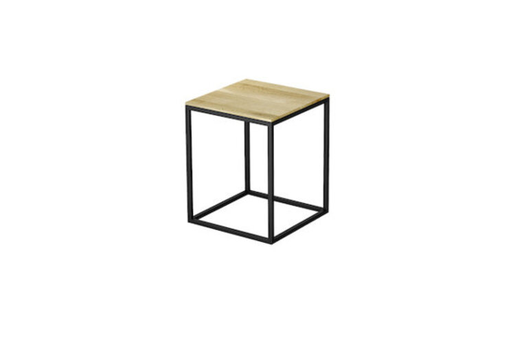 Bild von Bette, Hocker + Pouf, Hocker mit Echtholzauflage 35x35 cm rose/Holz Eiche Creme Q020-818FH812