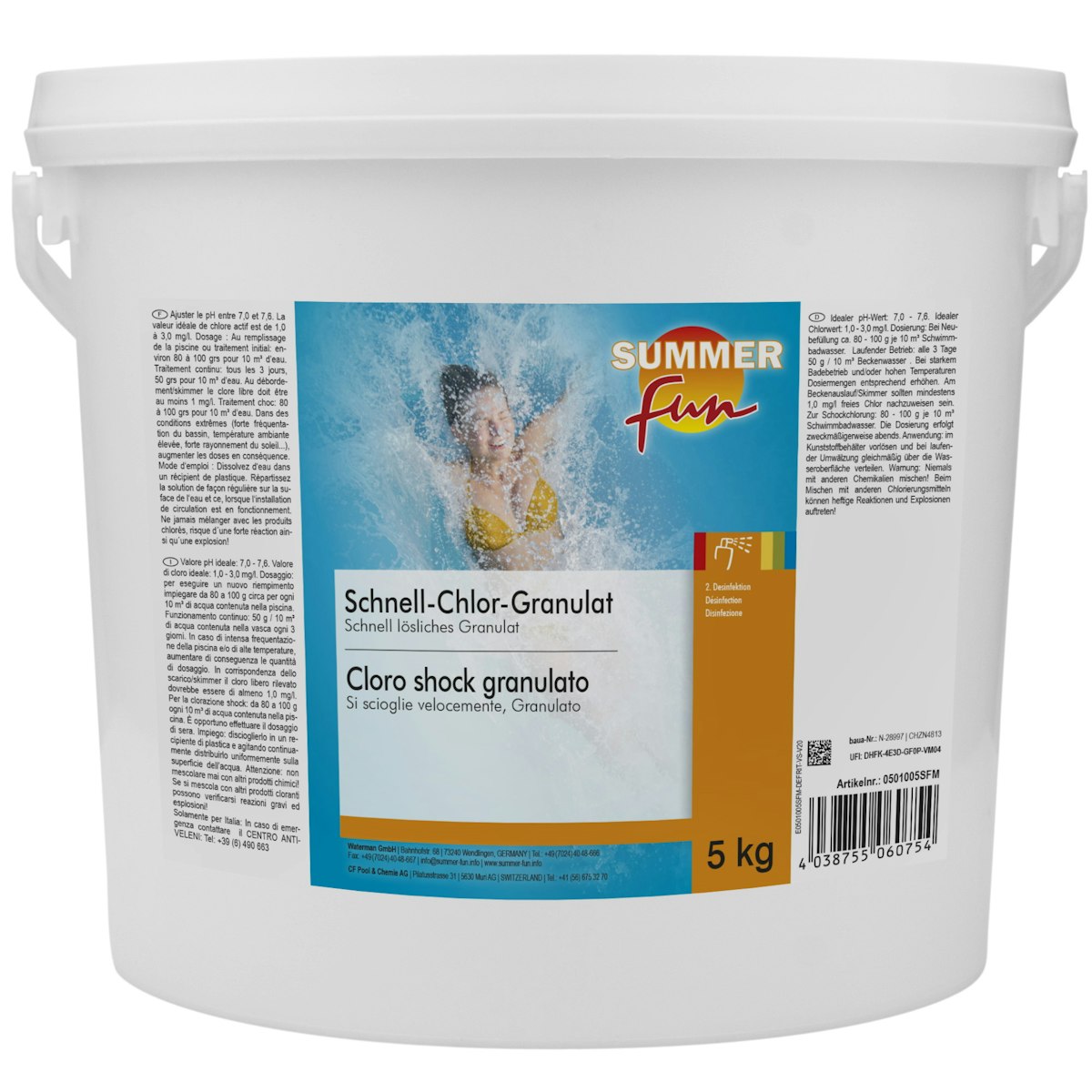 Bild von SUMMER FUN Chlorgranulat "Chlor-Schnelldesinfektion", 5 kg Granulat