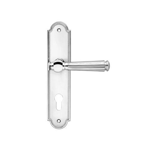Bild von Karcher Langschild-Garnitur Schöntal L260 Chrom Türklinke, Buntbart
