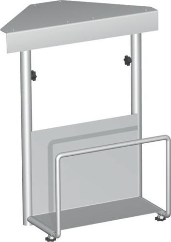 Bild von Gera Möbel S-500910-SI CPU-Halter Lissabon verstellbar, Breite 12,5-22,5 cm, Höhe 47-52 cm, Silber