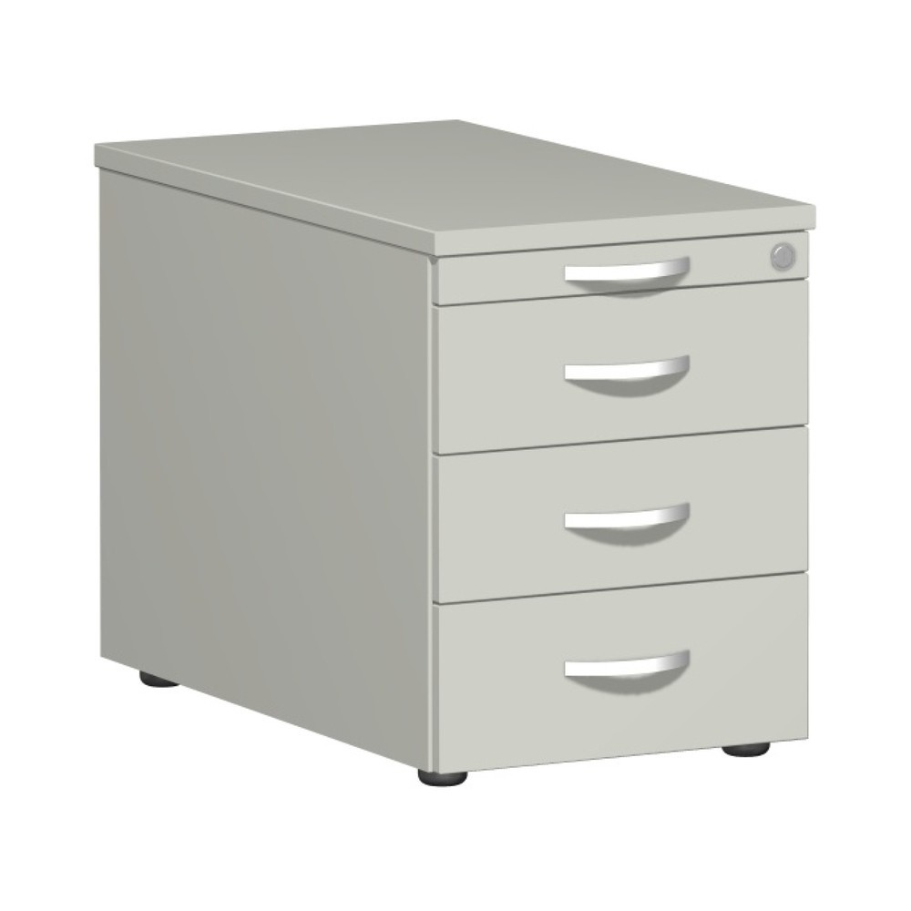 Bild von Rollcontainer Lissabon, HxBxT 566 x 800 x 430 mm, 3 Metallschübe, lichtgrau