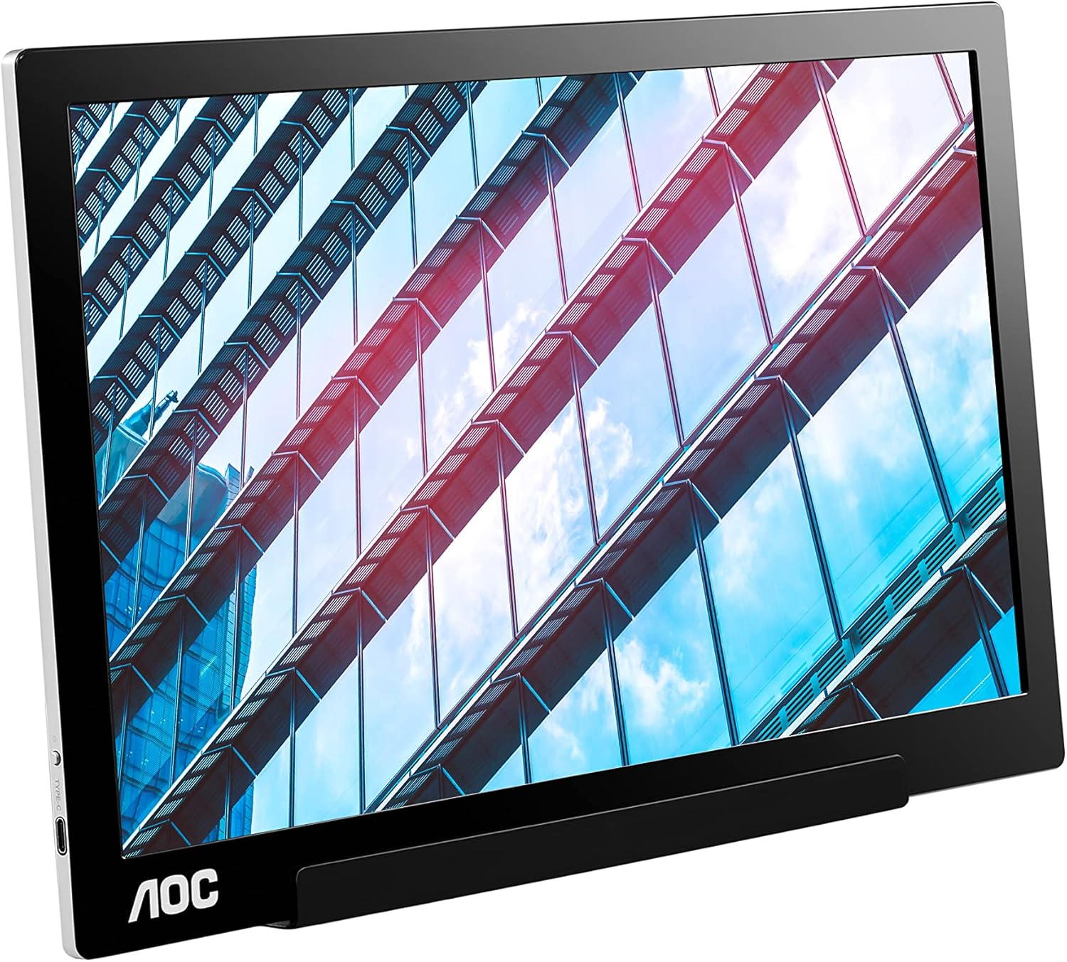 Bild von AOC I1601P - 16 Zoll tragbarer FHD USB-C Monitor, AutoPivot (1920x1080, 60 Hertz, USB-C) schwarz